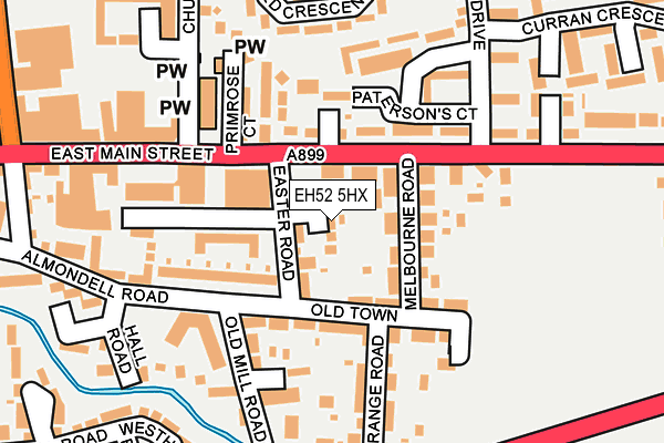 EH52 5HX map - OS OpenMap – Local (Ordnance Survey)