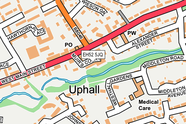 EH52 5JQ map - OS OpenMap – Local (Ordnance Survey)