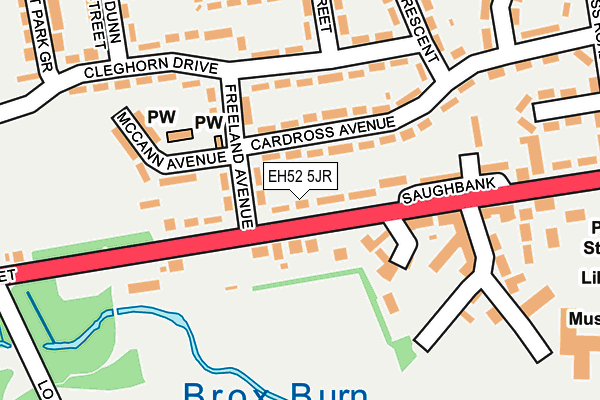 EH52 5JR map - OS OpenMap – Local (Ordnance Survey)