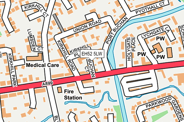 EH52 5LW map - OS OpenMap – Local (Ordnance Survey)