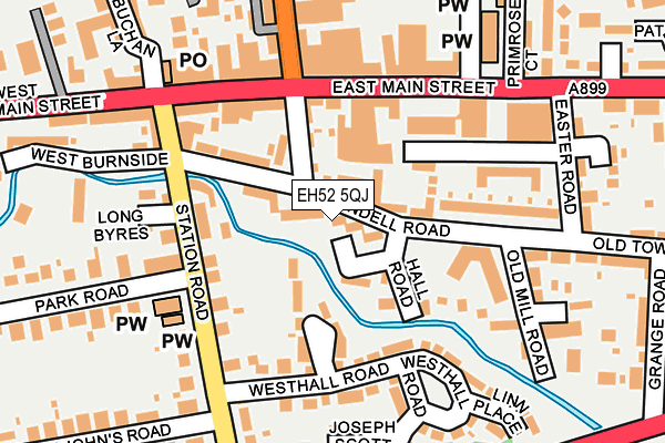 EH52 5QJ map - OS OpenMap – Local (Ordnance Survey)