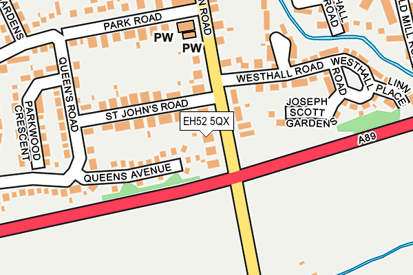 EH52 5QX map - OS OpenMap – Local (Ordnance Survey)
