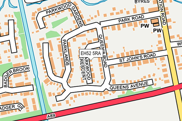 EH52 5RA map - OS OpenMap – Local (Ordnance Survey)