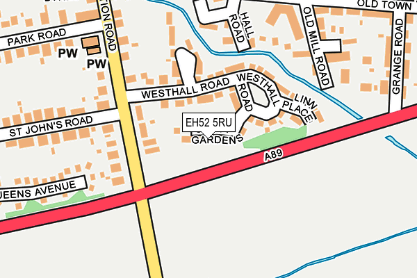 EH52 5RU map - OS OpenMap – Local (Ordnance Survey)