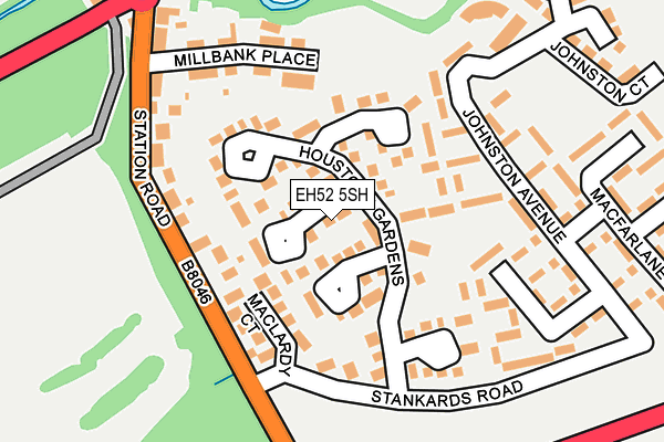 EH52 5SH map - OS OpenMap – Local (Ordnance Survey)