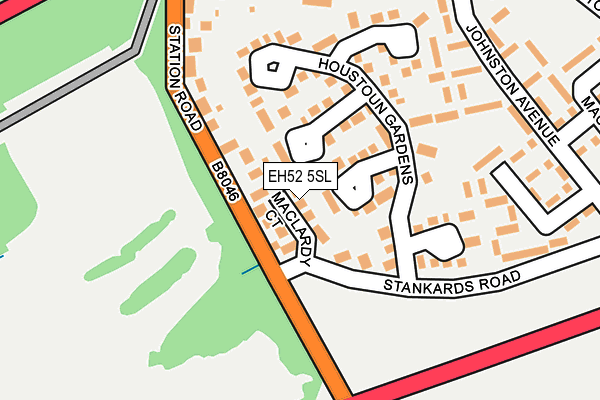 EH52 5SL map - OS OpenMap – Local (Ordnance Survey)