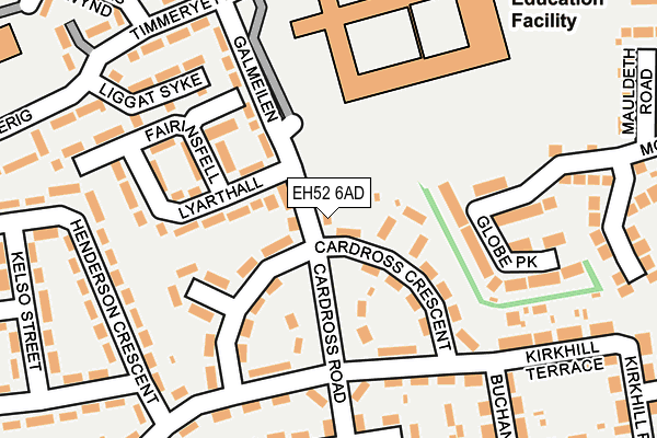 EH52 6AD map - OS OpenMap – Local (Ordnance Survey)