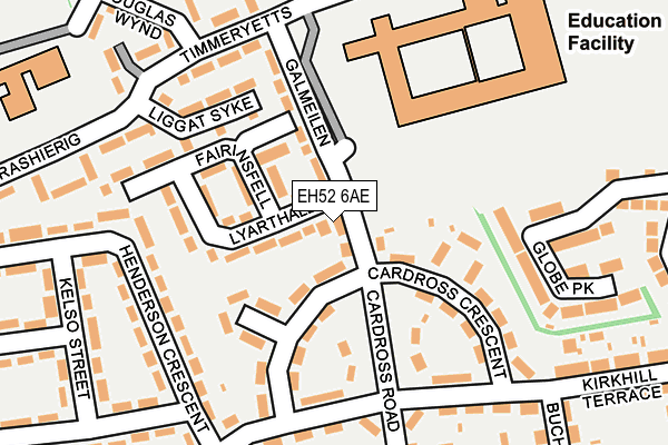 EH52 6AE map - OS OpenMap – Local (Ordnance Survey)