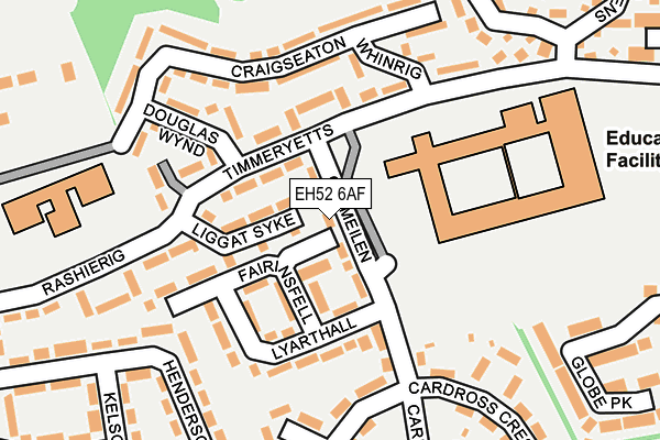 EH52 6AF map - OS OpenMap – Local (Ordnance Survey)
