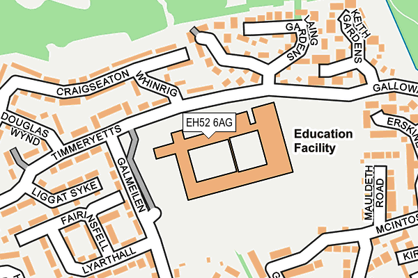 EH52 6AG map - OS OpenMap – Local (Ordnance Survey)