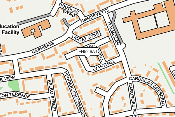 EH52 6AJ map - OS OpenMap – Local (Ordnance Survey)