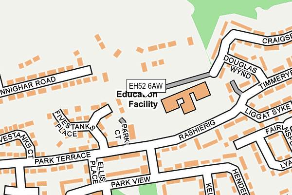 EH52 6AW map - OS OpenMap – Local (Ordnance Survey)