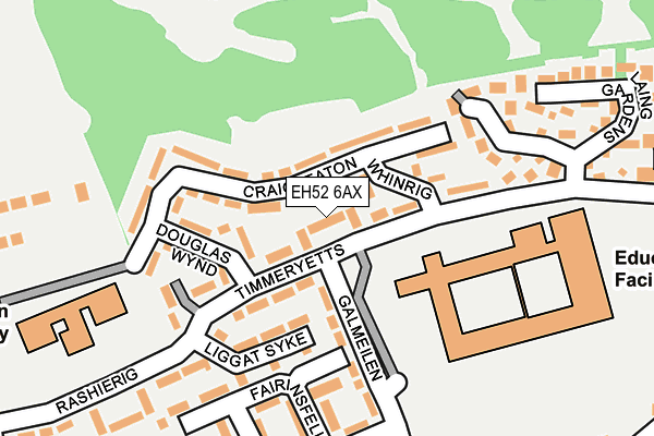 EH52 6AX map - OS OpenMap – Local (Ordnance Survey)