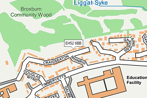 EH52 6BB map - OS OpenMap – Local (Ordnance Survey)