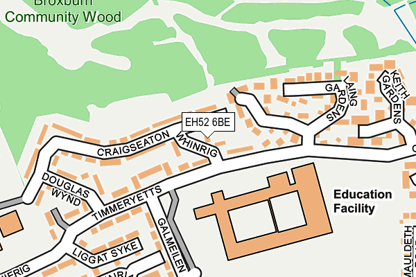 EH52 6BE map - OS OpenMap – Local (Ordnance Survey)