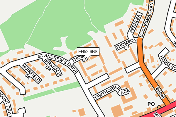 EH52 6BS map - OS OpenMap – Local (Ordnance Survey)