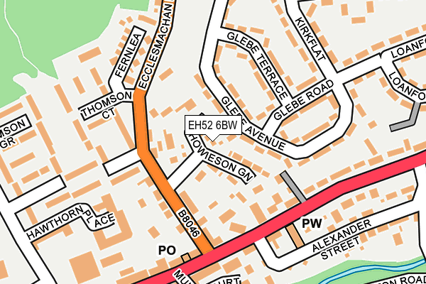 EH52 6BW map - OS OpenMap – Local (Ordnance Survey)