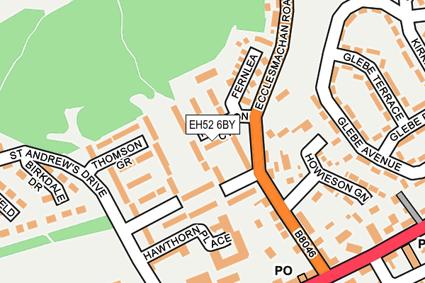 EH52 6BY map - OS OpenMap – Local (Ordnance Survey)