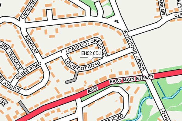 EH52 6DJ map - OS OpenMap – Local (Ordnance Survey)