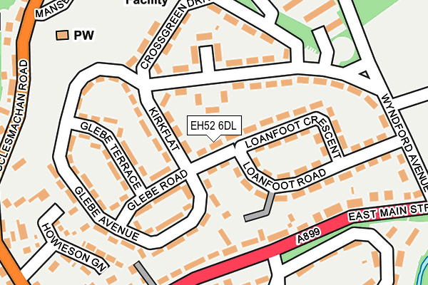 EH52 6DL map - OS OpenMap – Local (Ordnance Survey)
