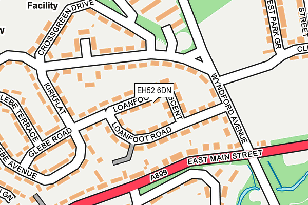 EH52 6DN map - OS OpenMap – Local (Ordnance Survey)