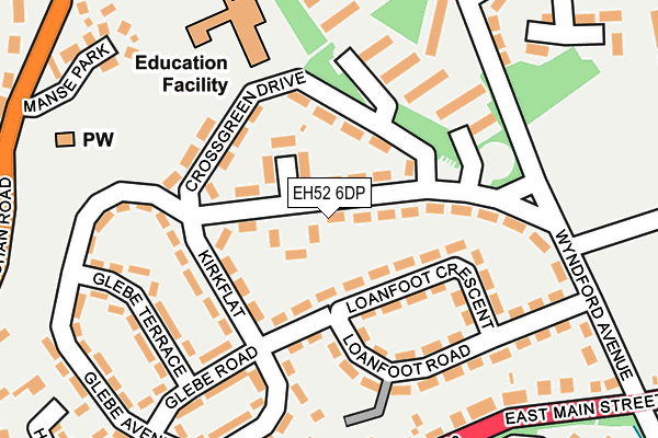 EH52 6DP map - OS OpenMap – Local (Ordnance Survey)