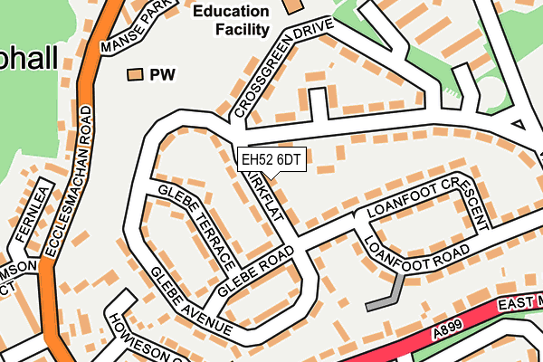EH52 6DT map - OS OpenMap – Local (Ordnance Survey)