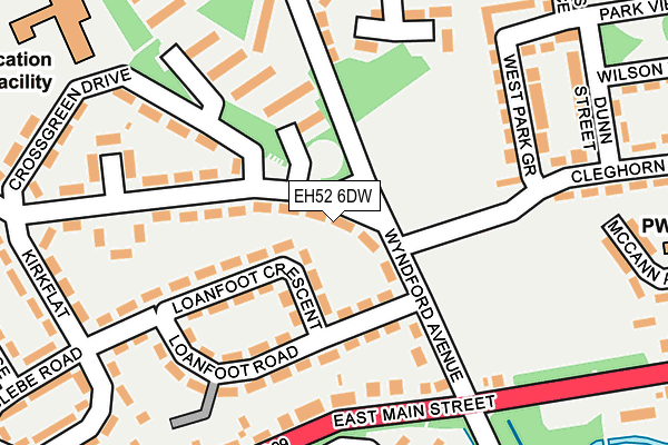 EH52 6DW map - OS OpenMap – Local (Ordnance Survey)