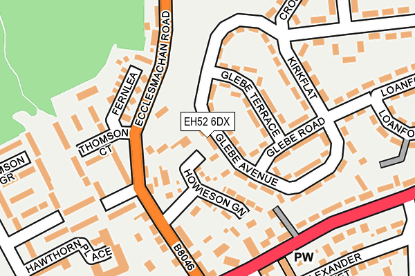 EH52 6DX map - OS OpenMap – Local (Ordnance Survey)