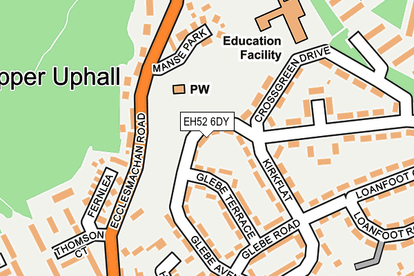 EH52 6DY map - OS OpenMap – Local (Ordnance Survey)