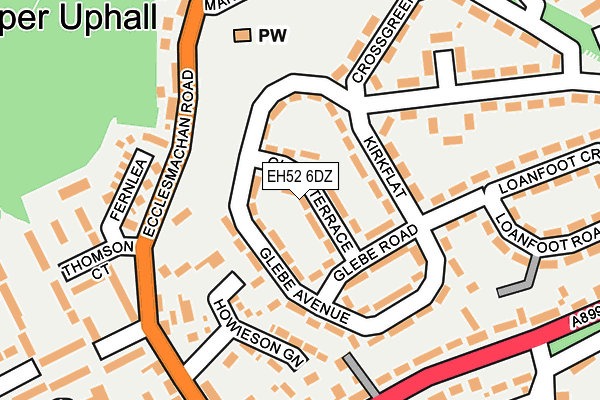 EH52 6DZ map - OS OpenMap – Local (Ordnance Survey)