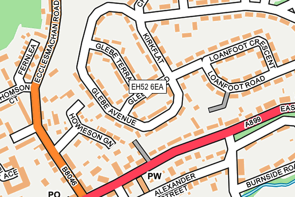 EH52 6EA map - OS OpenMap – Local (Ordnance Survey)