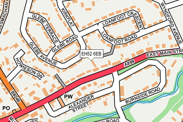 EH52 6EB map - OS OpenMap – Local (Ordnance Survey)