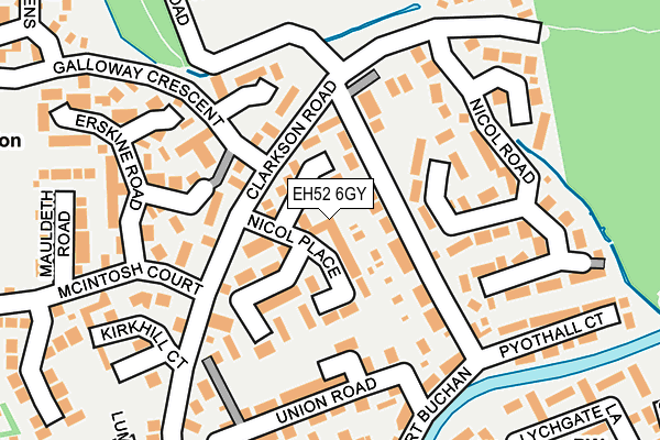 EH52 6GY map - OS OpenMap – Local (Ordnance Survey)