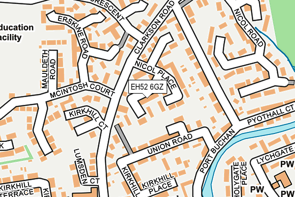 EH52 6GZ map - OS OpenMap – Local (Ordnance Survey)
