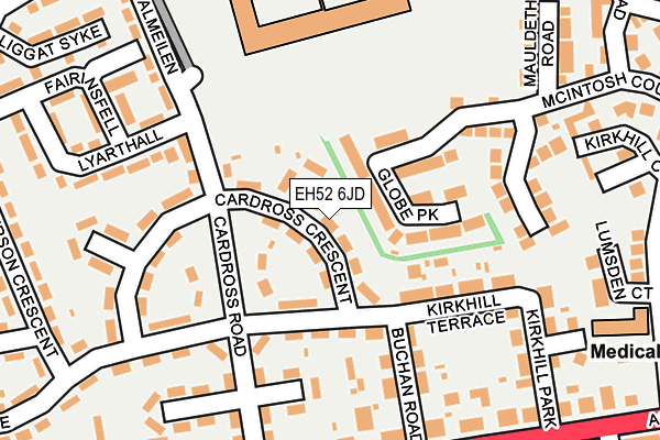 EH52 6JD map - OS OpenMap – Local (Ordnance Survey)
