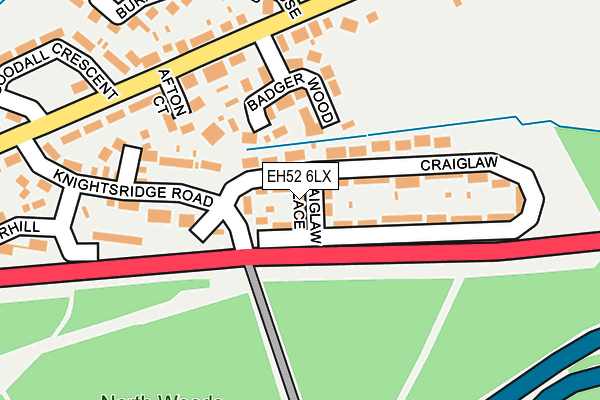 EH52 6LX map - OS OpenMap – Local (Ordnance Survey)