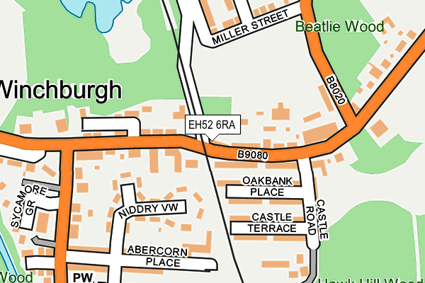 EH52 6RA map - OS OpenMap – Local (Ordnance Survey)