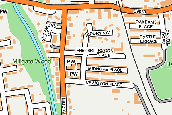 EH52 6RL map - OS OpenMap – Local (Ordnance Survey)