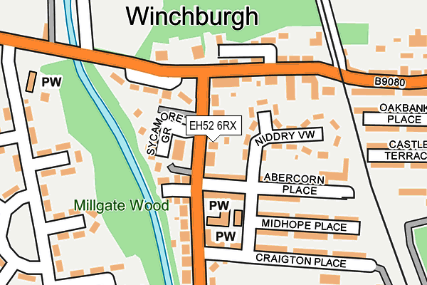 EH52 6RX map - OS OpenMap – Local (Ordnance Survey)