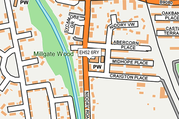 EH52 6RY map - OS OpenMap – Local (Ordnance Survey)