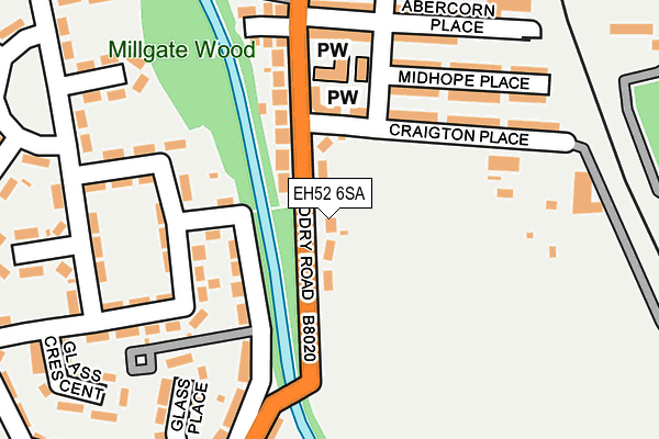 EH52 6SA map - OS OpenMap – Local (Ordnance Survey)