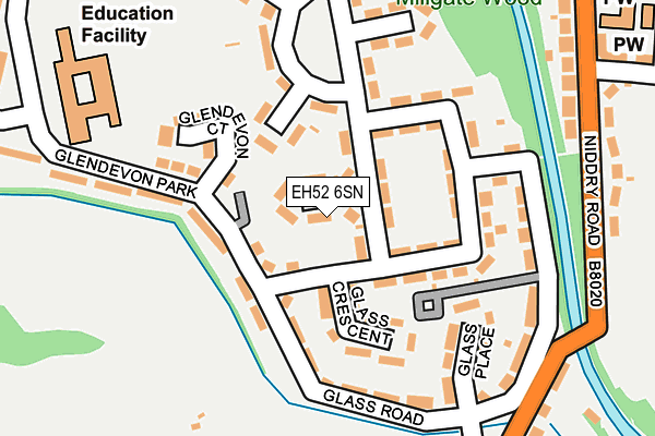 EH52 6SN map - OS OpenMap – Local (Ordnance Survey)