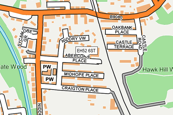 EH52 6ST map - OS OpenMap – Local (Ordnance Survey)