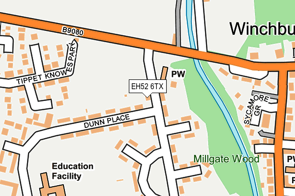 EH52 6TX map - OS OpenMap – Local (Ordnance Survey)