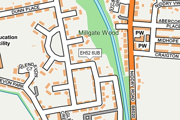 EH52 6UB map - OS OpenMap – Local (Ordnance Survey)