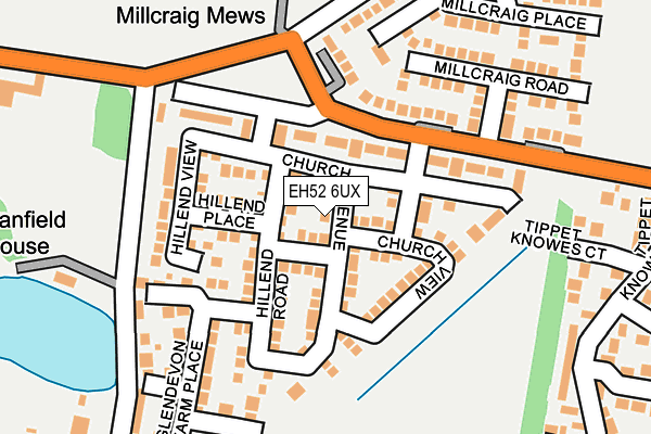 EH52 6UX map - OS OpenMap – Local (Ordnance Survey)