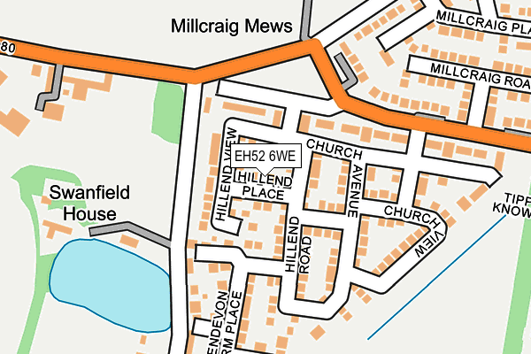 EH52 6WE map - OS OpenMap – Local (Ordnance Survey)