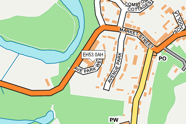 EH53 0AH map - OS OpenMap – Local (Ordnance Survey)