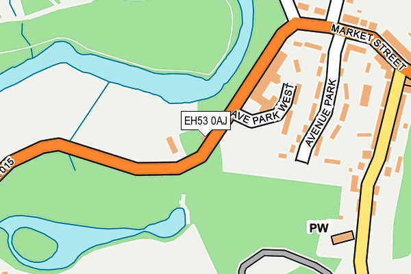 EH53 0AJ map - OS OpenMap – Local (Ordnance Survey)